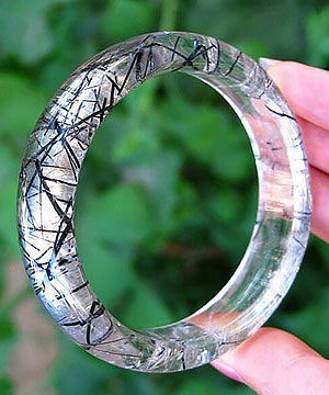 inside diameter 2.4" Tourmaline Quartz Crystal Bangle/Bracelet