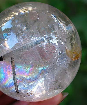 2.4" Tourmaline Quartz Sphere, Crystal Ball