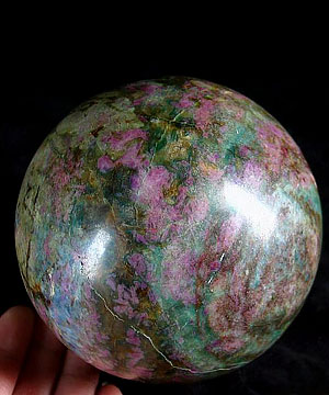 Huge 3.9" Ruby Fuchsite Sphere, Crystal Ball