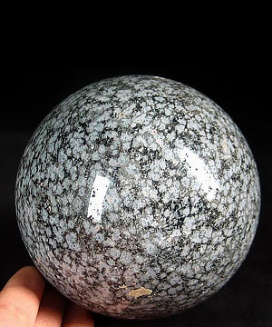 Huge 3.9" Snowflake Obsidian Sphere, Crystal Ball
