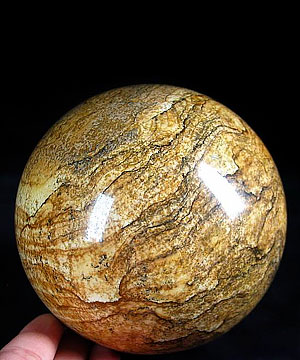 Huge 4.1" Picture Jasper Sphere, Crystal Ball
