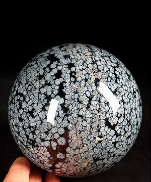 Huge 4.1" Brown Snowflake Sphere, Crystal Ball