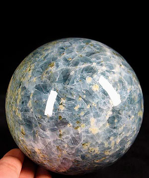 Huge 4.1" Blue Calcite Sphere, Crystal Ball