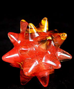 Smelted Quartz-Red Carved Crystal Kiwa
