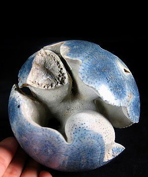 Huge 4.1" Blue Sponge Coral Sphere, Crystal Ball Healing,Mineral,Rock,Stone
