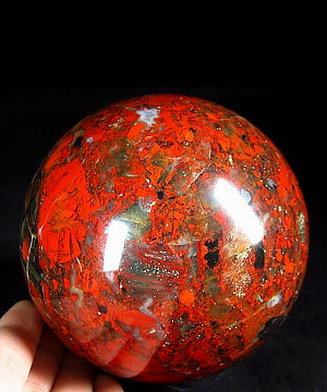 3.9" Red Brecciated Jasper Sphere, Crystal Ball