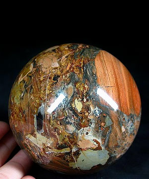 3.1" Red Woodlike Sphere, Crystal Ball