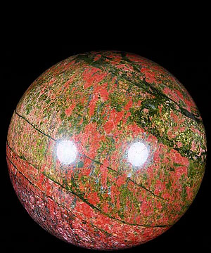 RARE, 6.7" Pink & Green Unakite with Leopard Skin Jasper Sphere, Crystal Ball