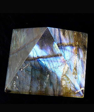 Quartz Rock Crystal & Labradorite Carved Crystal Pyramid