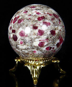 Gemstone 1.5" Matrix Ruby Sphere, Crystal Ball