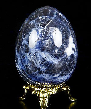2.1" Sodalite Carved Crystal Egg