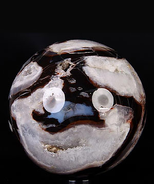 Gemstone Huge 5.1" Black Zebra Agate Sphere Crystal Ball