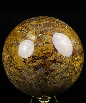 Huge 4.1" Gold & Red Pietersite Carved Crystal Sphere, Crystal Healing