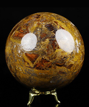 3.5" Blue Gold & Red Pietersite Carved Crystal Sphere, Crystal Healing