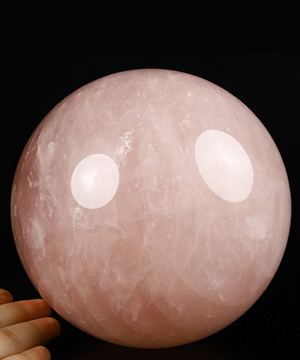 Huge 5.4" Rose Quartz Carved Crystal Sphere, Crystal Healing