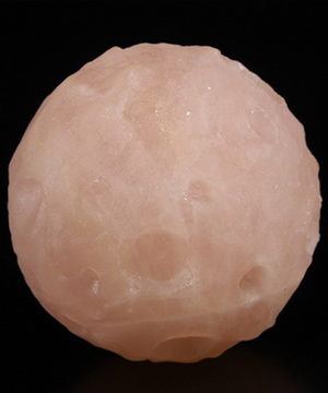 1.6" Rose Quartz Carved Crystal Star/Moon sphere, Crystal Healing