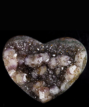 5.5" Amethyst & Agate Carved Crystal Heart, Crystal Healing