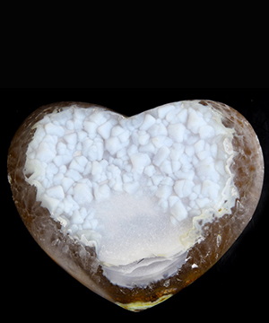 4.5" Amethyst & Agate Carved Crystal Heart, Crystal Healing
