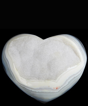 6.7" Amethyst & Agate Carved Crystal Heart, Crystal Healing