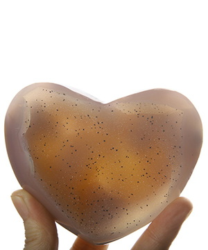 3.9" Amethyst & Agate Carved Crystal Heart, Crystal Healing