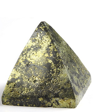 2.0" Pyrite Carved Crystal Pyramid, Crystal Healing