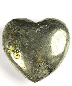 2.0" Pyrite Carved Crystal Heart, Crystal Healing