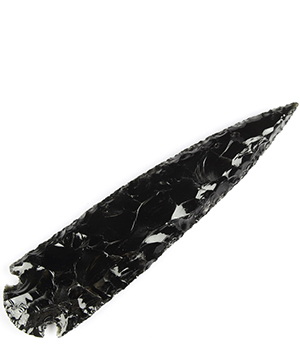 6.7" Black Obsidian Carved Crystal Knife, Crystal Healing Wand Reiki Energy Cleansing Display