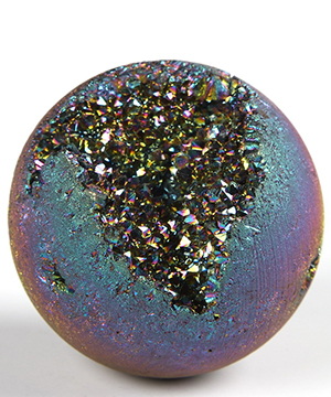 1.6" Aura Titanium Stone Carved Crystal Sphere, Crystal Healing