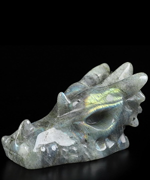 2.5" Labradorite Carved Crystal Dragon Skull, Crystal Healing