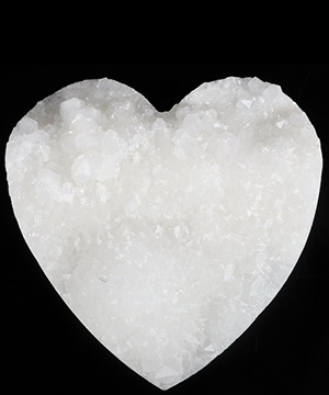 3.3" Quartz Rock Crystal Carved Crystal Heart, Crystal Healing