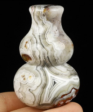 2.2" Red Crazy Lace Agate Carved Crystal Gourd, Crystal Healing