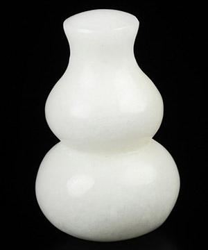 2.2" White Jade Carved Crystal Gourd, Crystal Healing