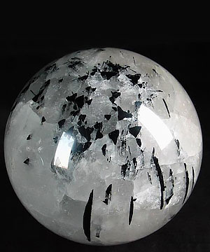 Huge 4.2" Tourmaline Quartz Sphere, Crystal Ball