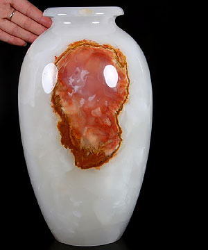 9.4" Afghanistan Jade Carved Crystal Vase