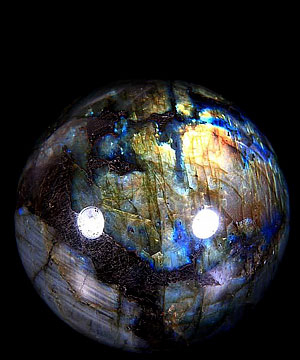AMAZING FLASH 3.8" Labradorite Sphere, Crystal Ball