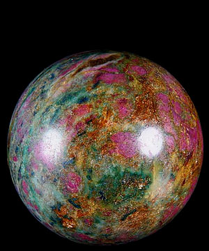 Huge 3.9" American Ruby Fuchsite Sphere, Crystal Ball, Gem