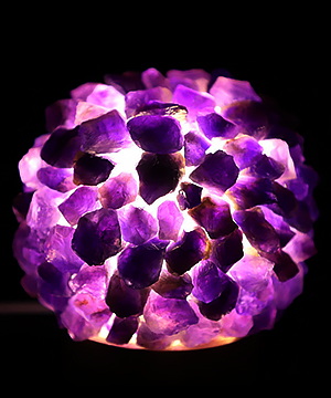 Dreamy 4.3" Amethyst Druse Carved Crystal Lamp, Crystal Healing