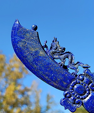 AMAZING 6.9" Lapis Lazuli Carved Knife Crystal Sword Sculpture, Crystal Healing, Wand Reiki Energy Cleansing Display