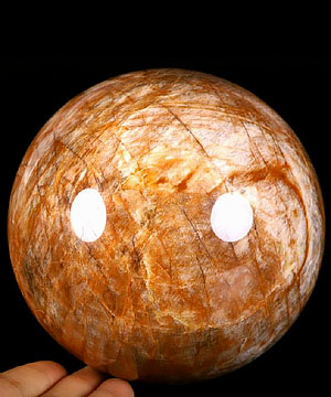 Gemstone Huge 5.7" Sunstone Sphere, Crystal Ball, Healing