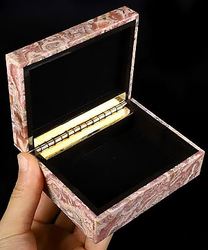 4.1" Rhodochrosite Crystal Jewelry Box