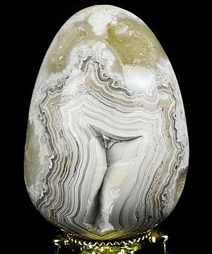 2.6" Crazy Lace Agate Carved Crystal Egg, Crystal Healing