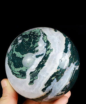 3.5" Bloodstone Carved Crystal Sphere Ball, Crystal Healing