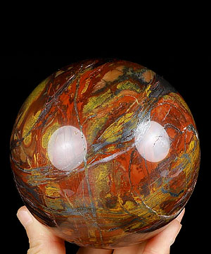 4.1" Colorful Tiger Iron Eye Carved Crystal Sphere Ball,Crystal Healing