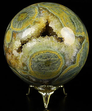 Geode 3.1" Ocean Jasper Carved Crystal Sphere Ball, Crystal Healing