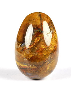 1.2" Gold & Red Pietersite Carved Crystal Egg, Realistic, Crystal Healing