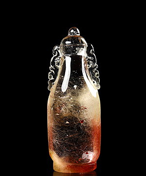 3.8" Rutilated Quartz Rock Crystal Carved Bottle Crystal Vase, Crystal Healing