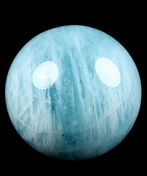 Gemstone 1.9" Aquamarine Carved Crystal Sphere, Crystal Healing