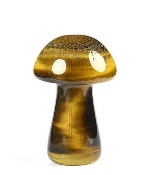 2.0" Gold Tiger's Eye Carved Crystal Mushroom, Crystal Healing
