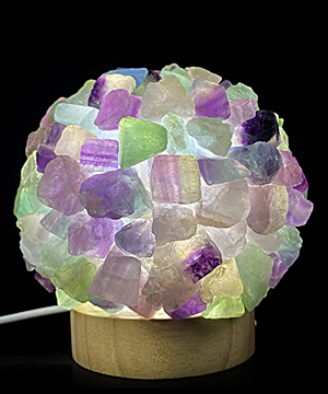 Dreamy 4.3" Fluorite Carved Crystal Lamp, Crystal Healing