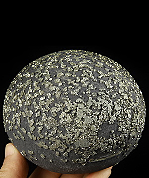 4.1" Pyrite Concretion Carved Crystal Sphere, Crystal Healing